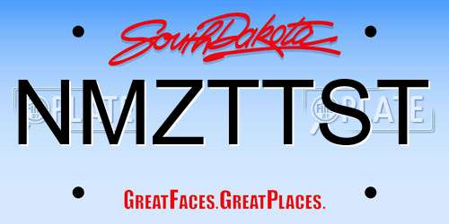 NMZTTST South Dakota License Plate