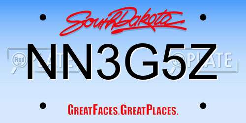 NN3G5Z South Dakota License Plate