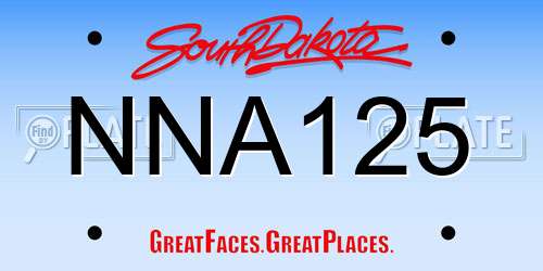 NNA125 South Dakota License Plate