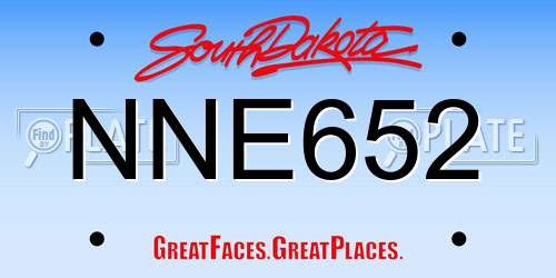 NNE652 South Dakota License Plate