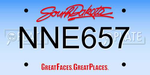 NNE657 South Dakota License Plate