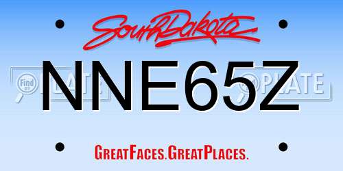 NNE65Z South Dakota License Plate