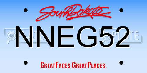 NNEG52 South Dakota License Plate