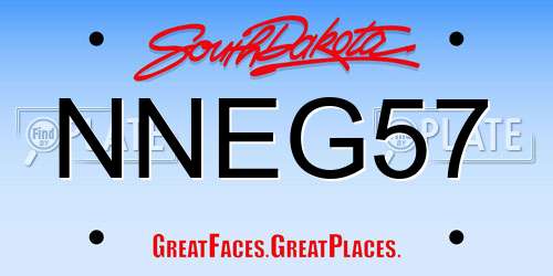 NNEG57 South Dakota License Plate