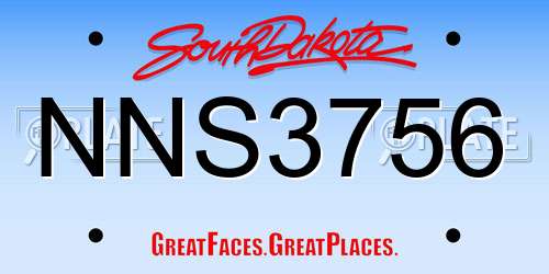 NNS3756 South Dakota License Plate