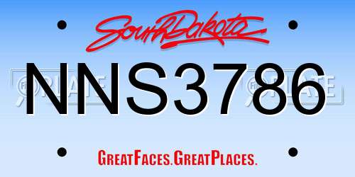 NNS3786 South Dakota License Plate