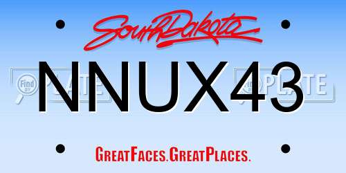 NNUX43 South Dakota License Plate