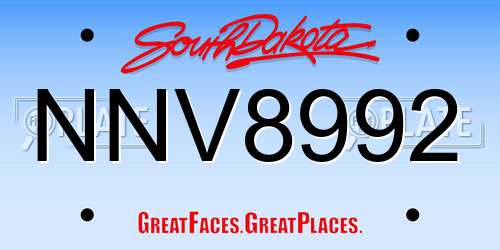 NNV8992 South Dakota License Plate
