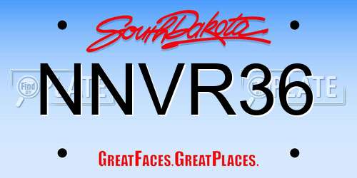 NNVR36 South Dakota License Plate