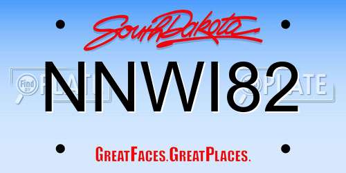 NNWI82 South Dakota License Plate
