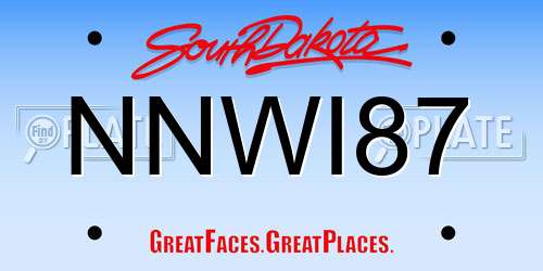 NNWI87 South Dakota License Plate