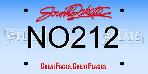 NO212 South Dakota License Plate