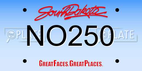 NO250 South Dakota License Plate