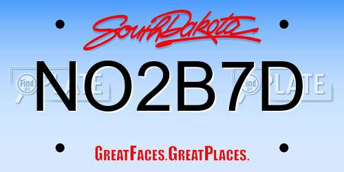 NO2B7D South Dakota License Plate