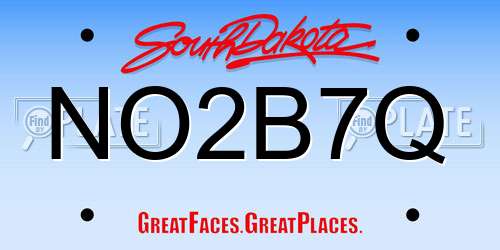 NO2B7Q South Dakota License Plate