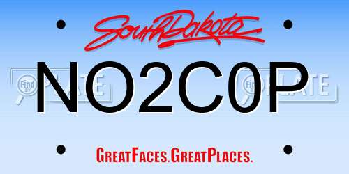 NO2C0P South Dakota License Plate