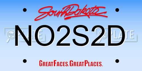 NO2S2D South Dakota License Plate