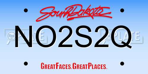 NO2S2Q South Dakota License Plate