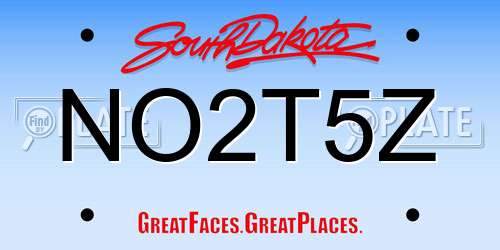 NO2T5Z South Dakota License Plate