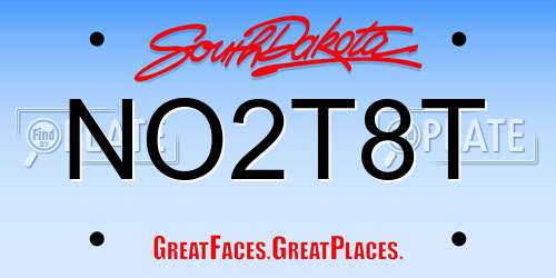 NO2T8T South Dakota License Plate