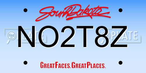 NO2T8Z South Dakota License Plate