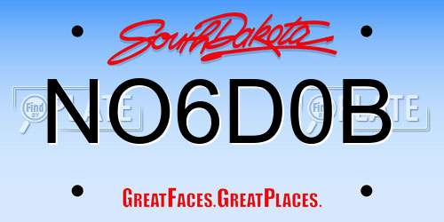 NO6D0B South Dakota License Plate