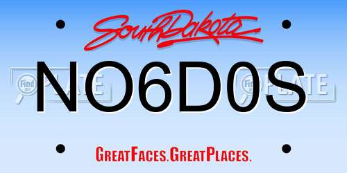 NO6D0S South Dakota License Plate
