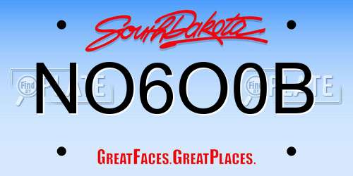 NO6O0B South Dakota License Plate