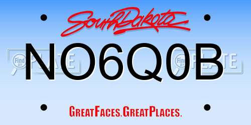 NO6Q0B South Dakota License Plate
