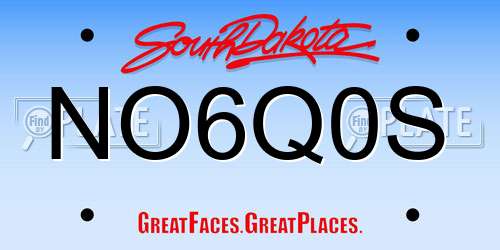 NO6Q0S South Dakota License Plate
