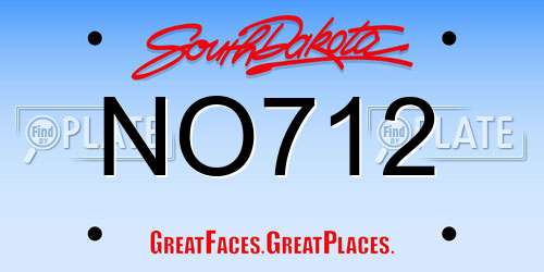 NO712 South Dakota License Plate