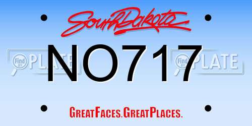 NO717 South Dakota License Plate