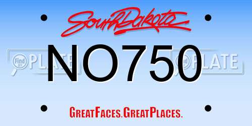 NO750 South Dakota License Plate