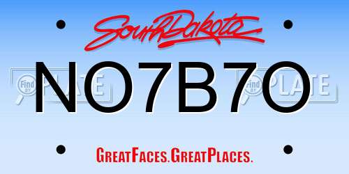 NO7B7O South Dakota License Plate