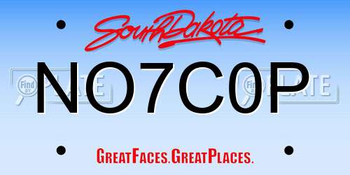 NO7C0P South Dakota License Plate