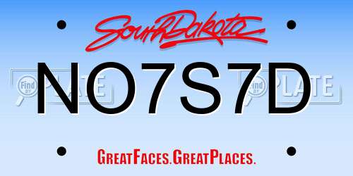 NO7S7D South Dakota License Plate