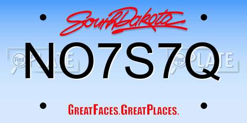 NO7S7Q South Dakota License Plate