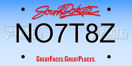 NO7T8Z South Dakota License Plate