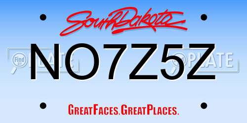 NO7Z5Z South Dakota License Plate