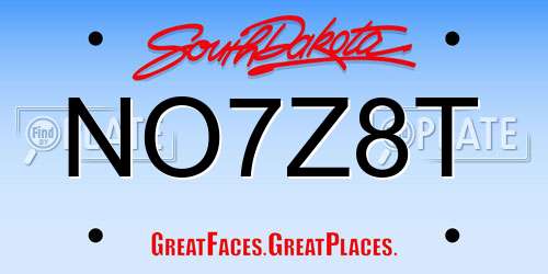 NO7Z8T South Dakota License Plate