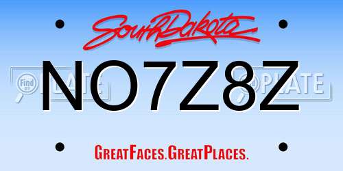 NO7Z8Z South Dakota License Plate