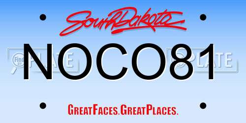 NOCO81 South Dakota License Plate