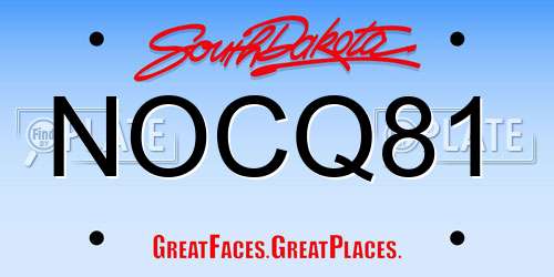 NOCQ81 South Dakota License Plate
