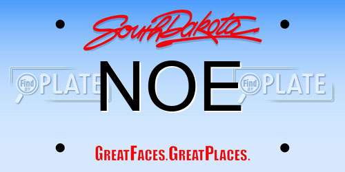 NOE South Dakota License Plate
