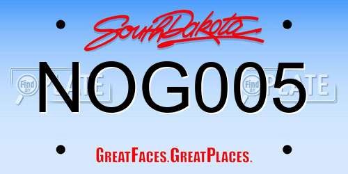 NOG005 South Dakota License Plate