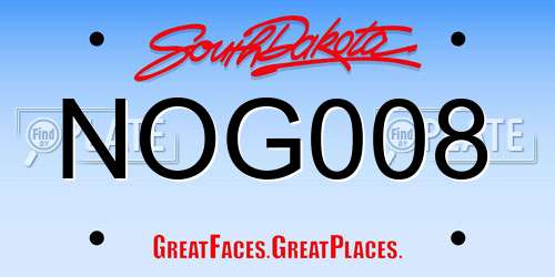 NOG008 South Dakota License Plate