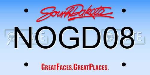 NOGD08 South Dakota License Plate