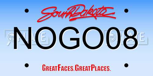 NOGO08 South Dakota License Plate