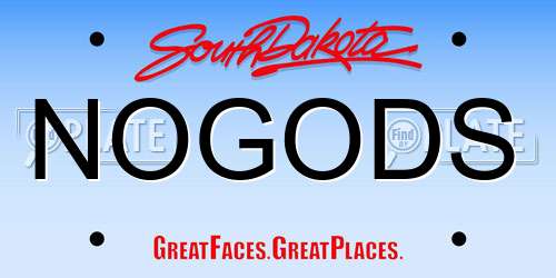 NOGODS South Dakota License Plate