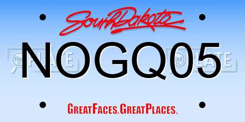 NOGQ05 South Dakota License Plate